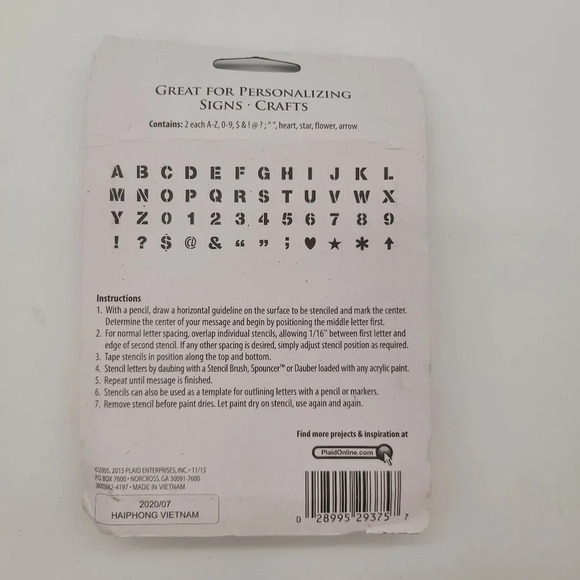 New FOLK ART STENCILS 2" Letters 48 PIECES LETTERS EXTRA DECOR Signs Crafts - Picture 6 of 8